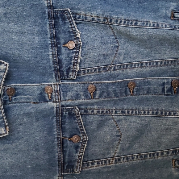 Kensie Vintage Lux Sleeveless Denim Jacket - Size L - Picture 4 of 9